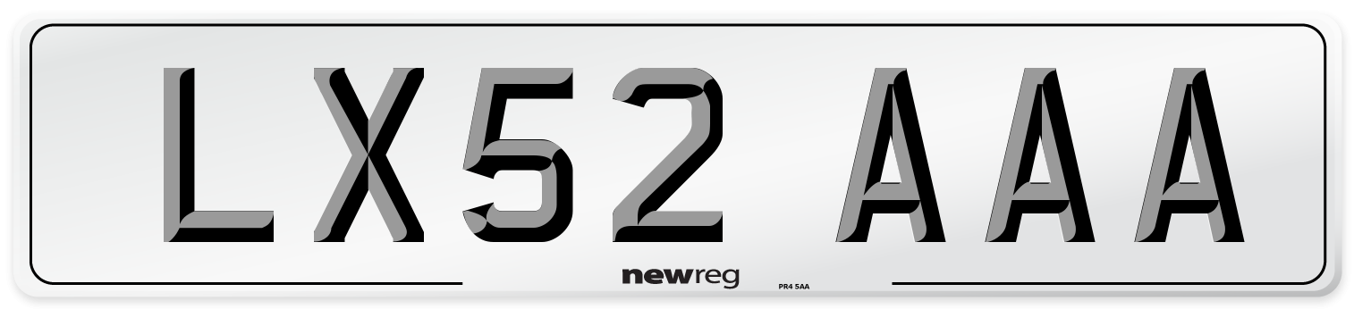 LX52 AAA Number Plate from New Reg